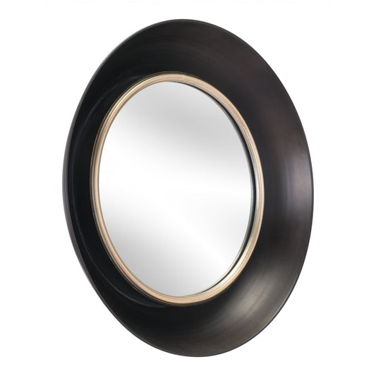 HomeRoots Modern Black Round Mirror