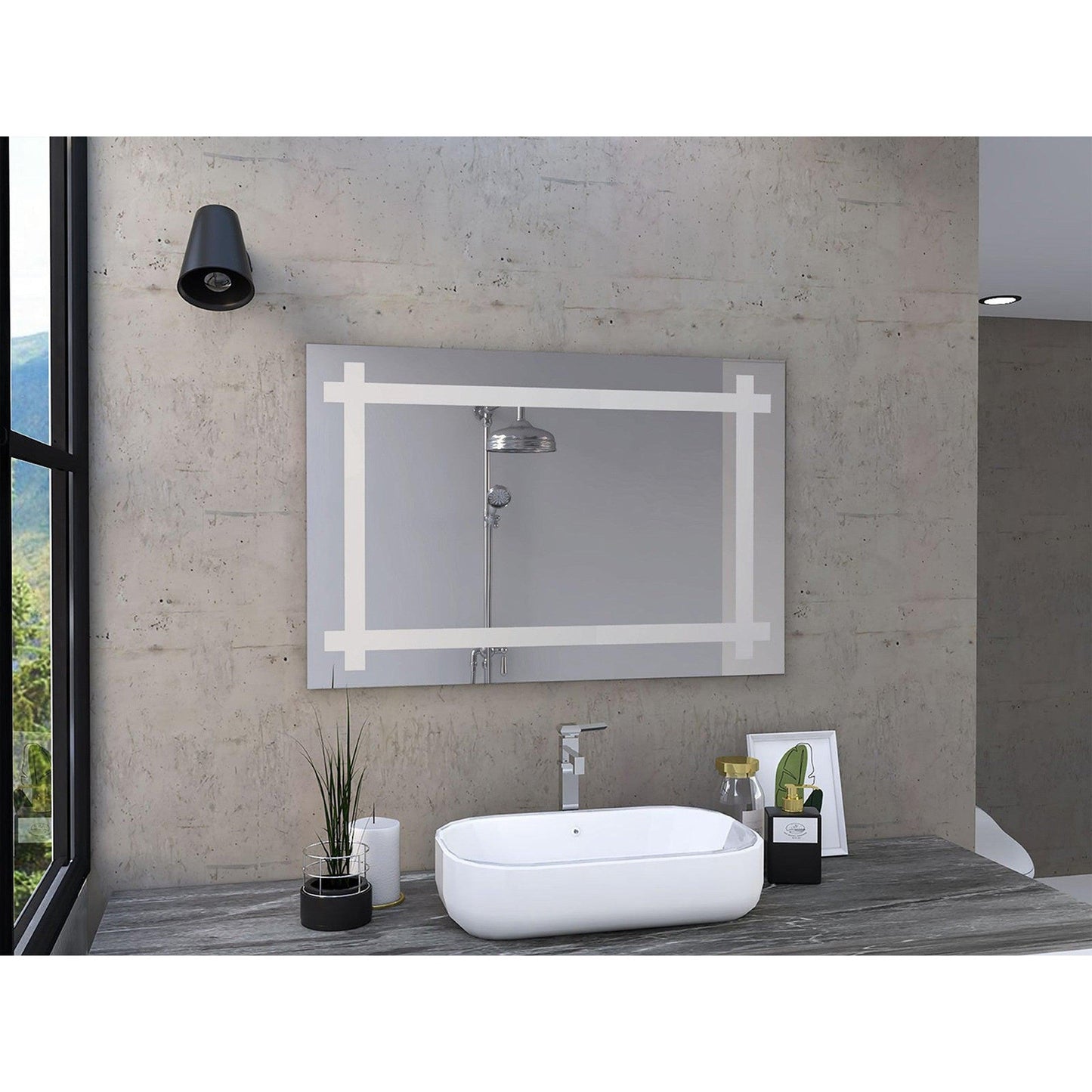 HomeRoots Modern Bold Rectangle Wall Mirror