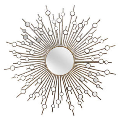 HomeRoots Modern Bronze Sunburst Design Wall Mirror with Mini Mirrors