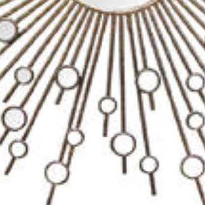 HomeRoots Modern Bronze Sunburst Design Wall Mirror with Mini Mirrors