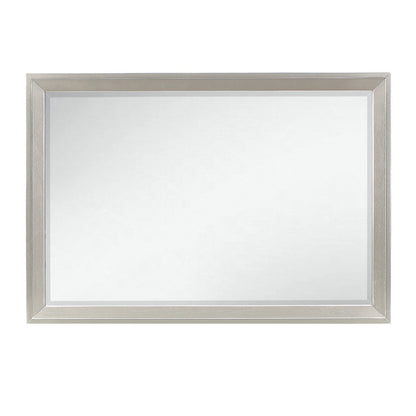 HomeRoots Modern Champagne Mirror with Rectangular Wood Trim