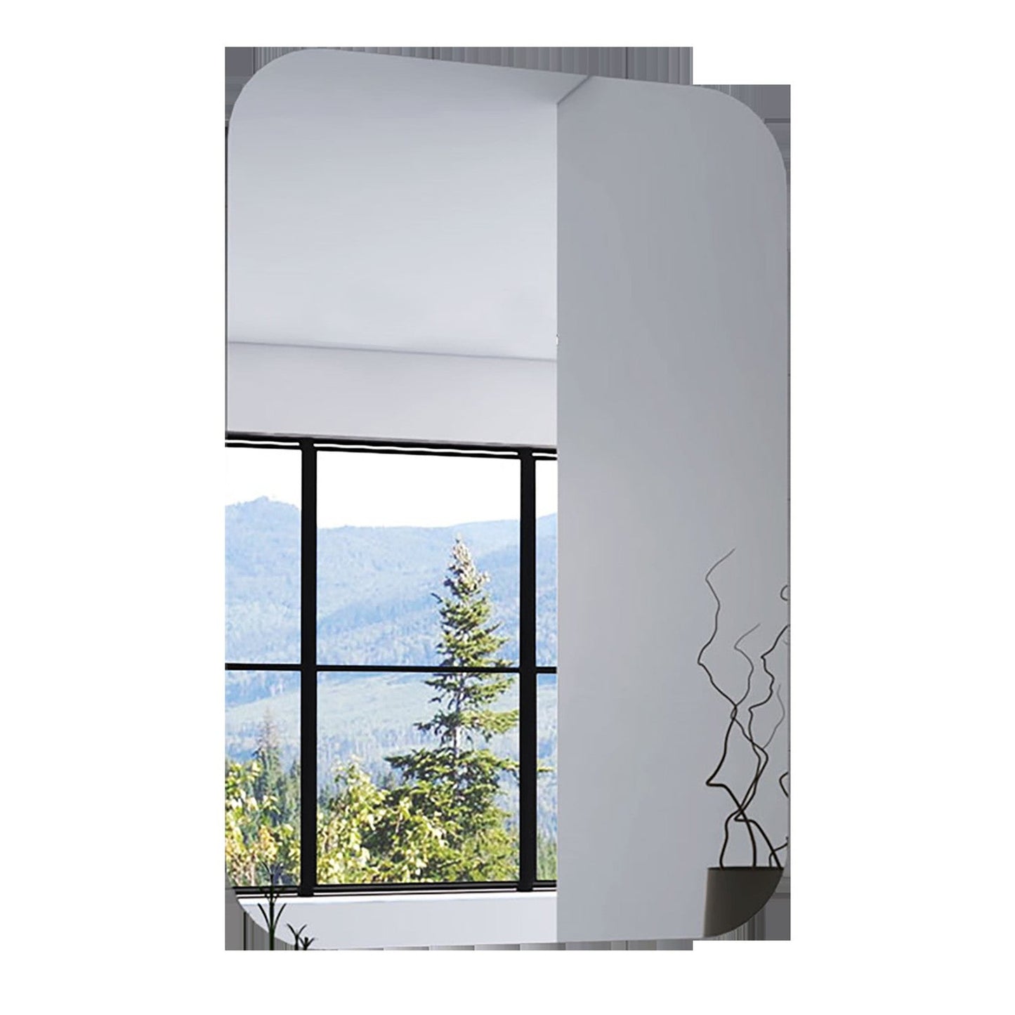 HomeRoots Modern Curved Corner Wall Mirror