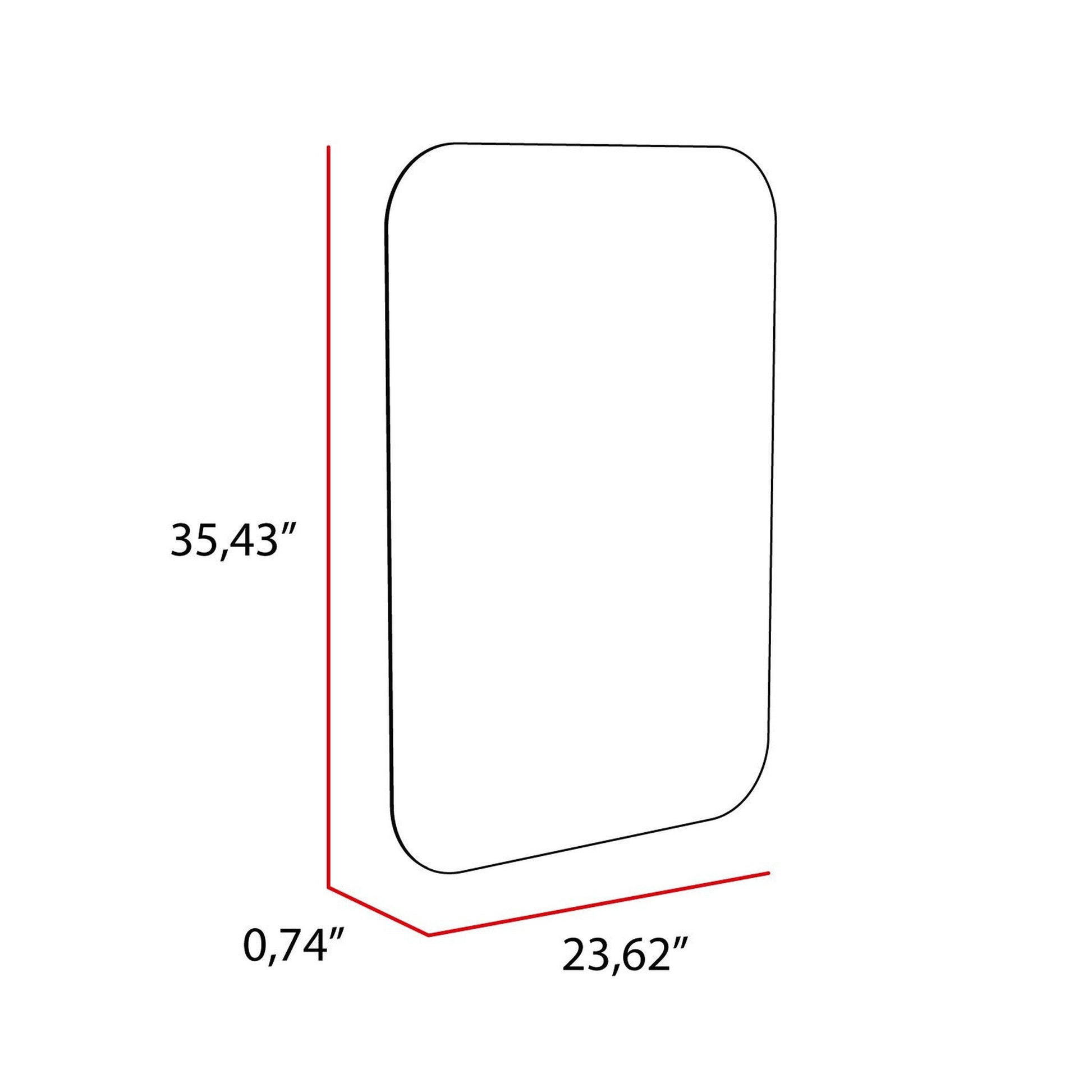 HomeRoots Modern Curved Corner Wall Mirror