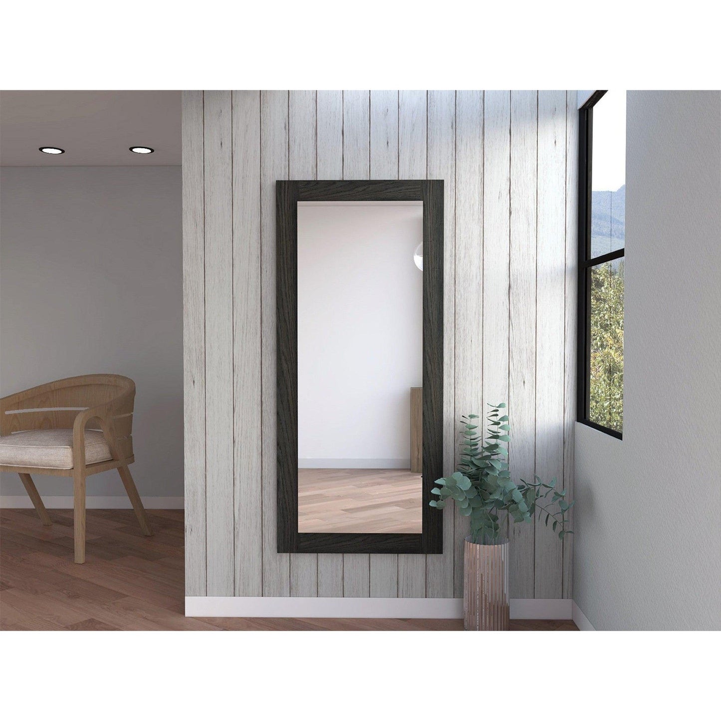 HomeRoots Modern Espresso Wood Wall Mirror