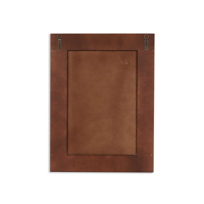 HomeRoots Modern Farmhouse Rectangular Wood and Galvanized Metal Wall Mirror