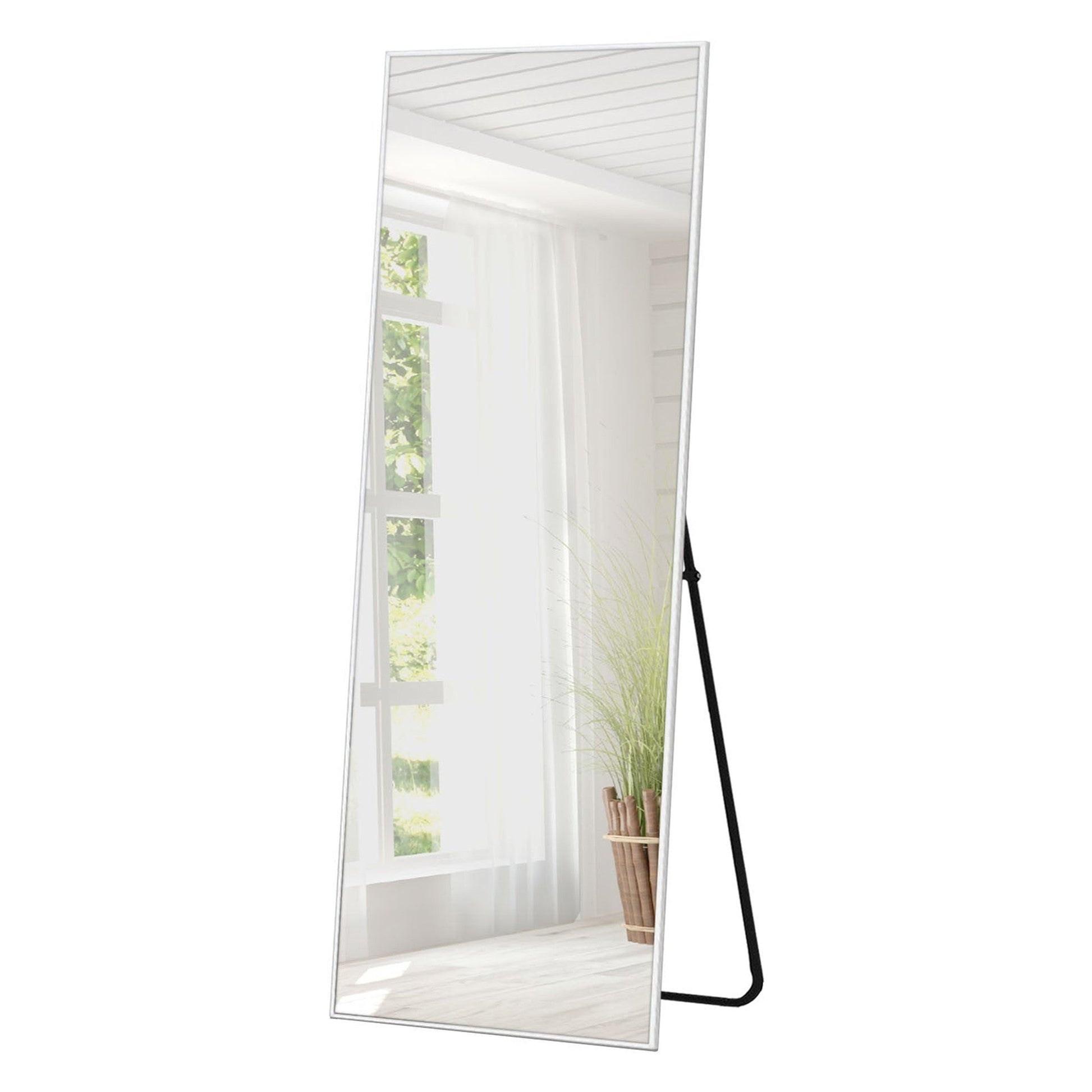 HomeRoots Modern Metal Framed Full-length Floor Mirror With Standing