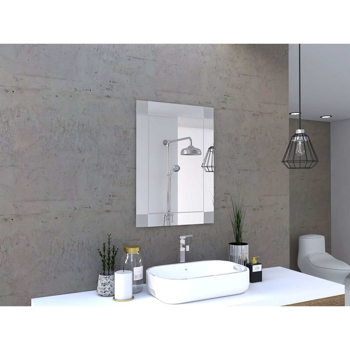 HomeRoots Modern Minimalist Blocks Wall Mirror