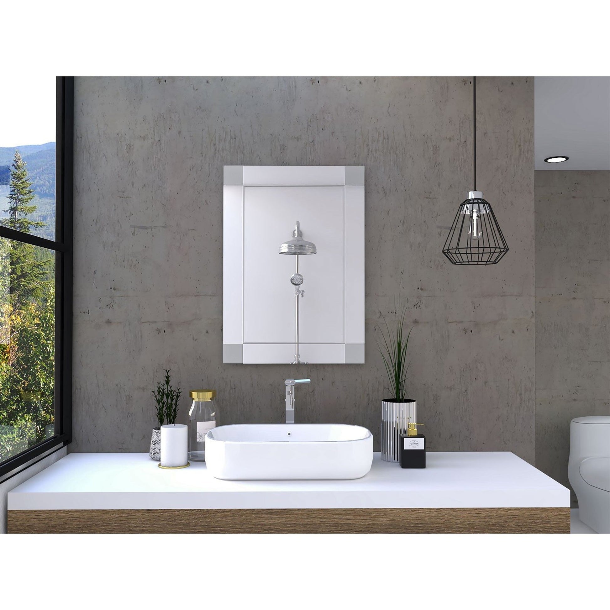 HomeRoots Modern Minimalist Blocks Wall Mirror