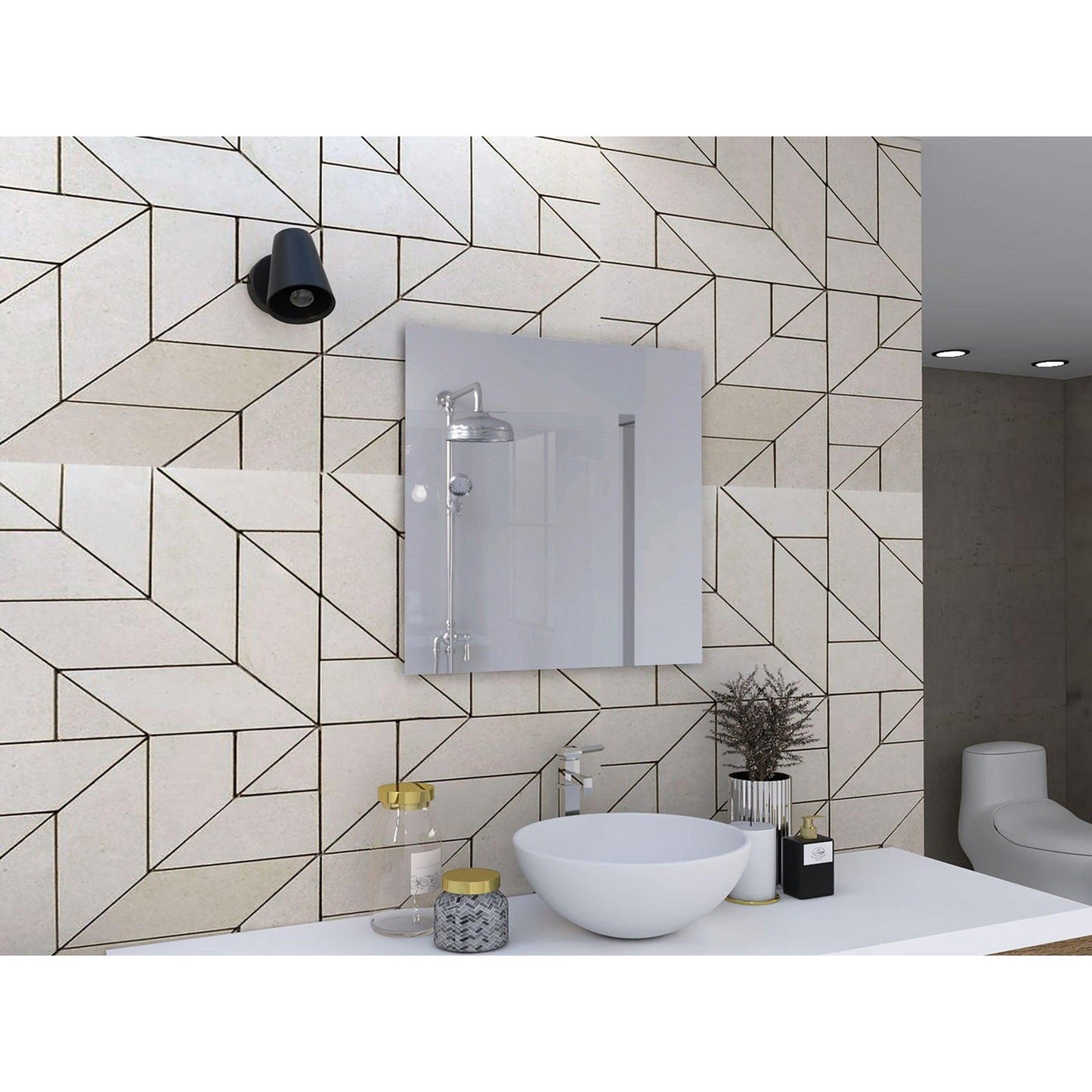 HomeRoots Modern Minimalist Square Wall Mirror