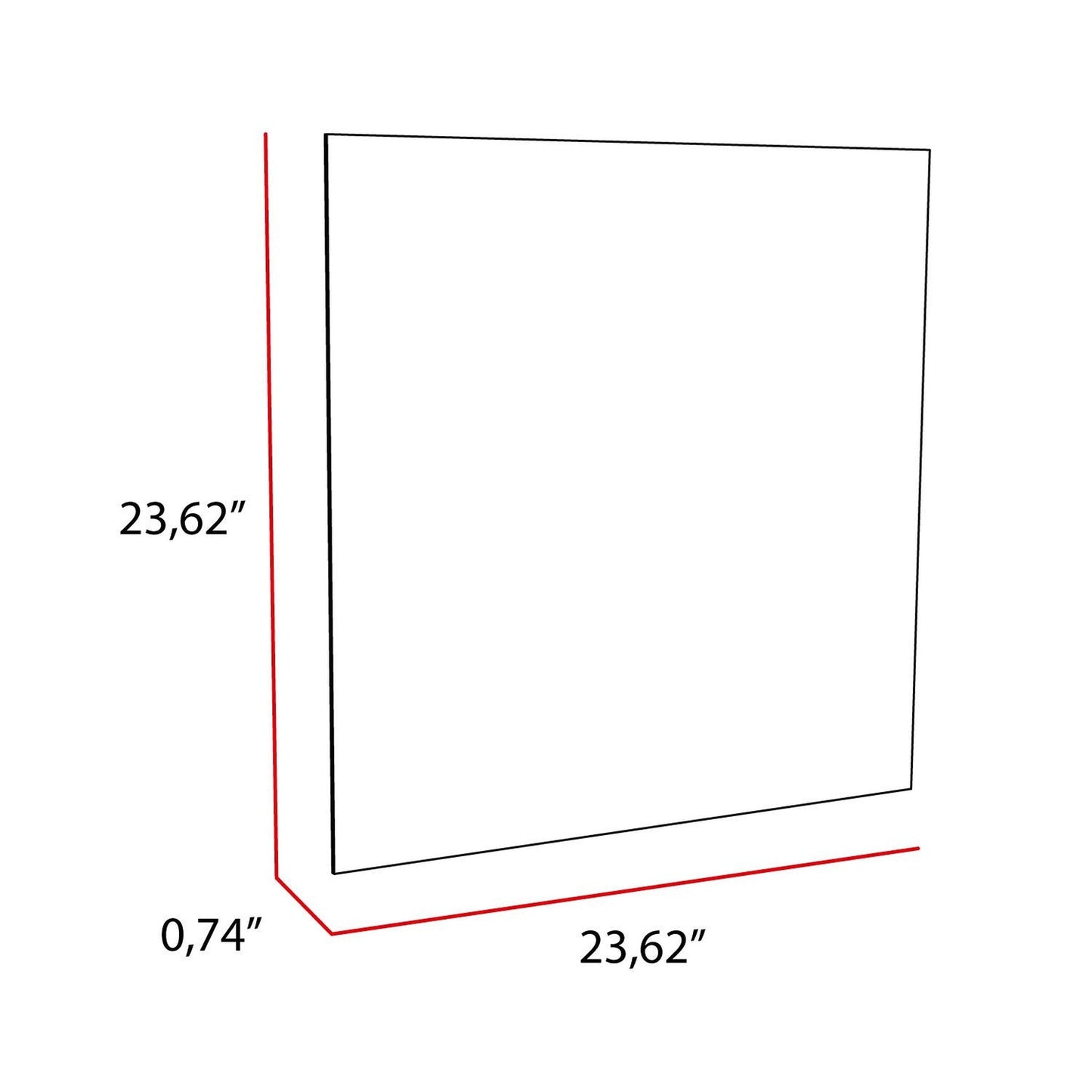 HomeRoots Modern Minimalist Square Wall Mirror