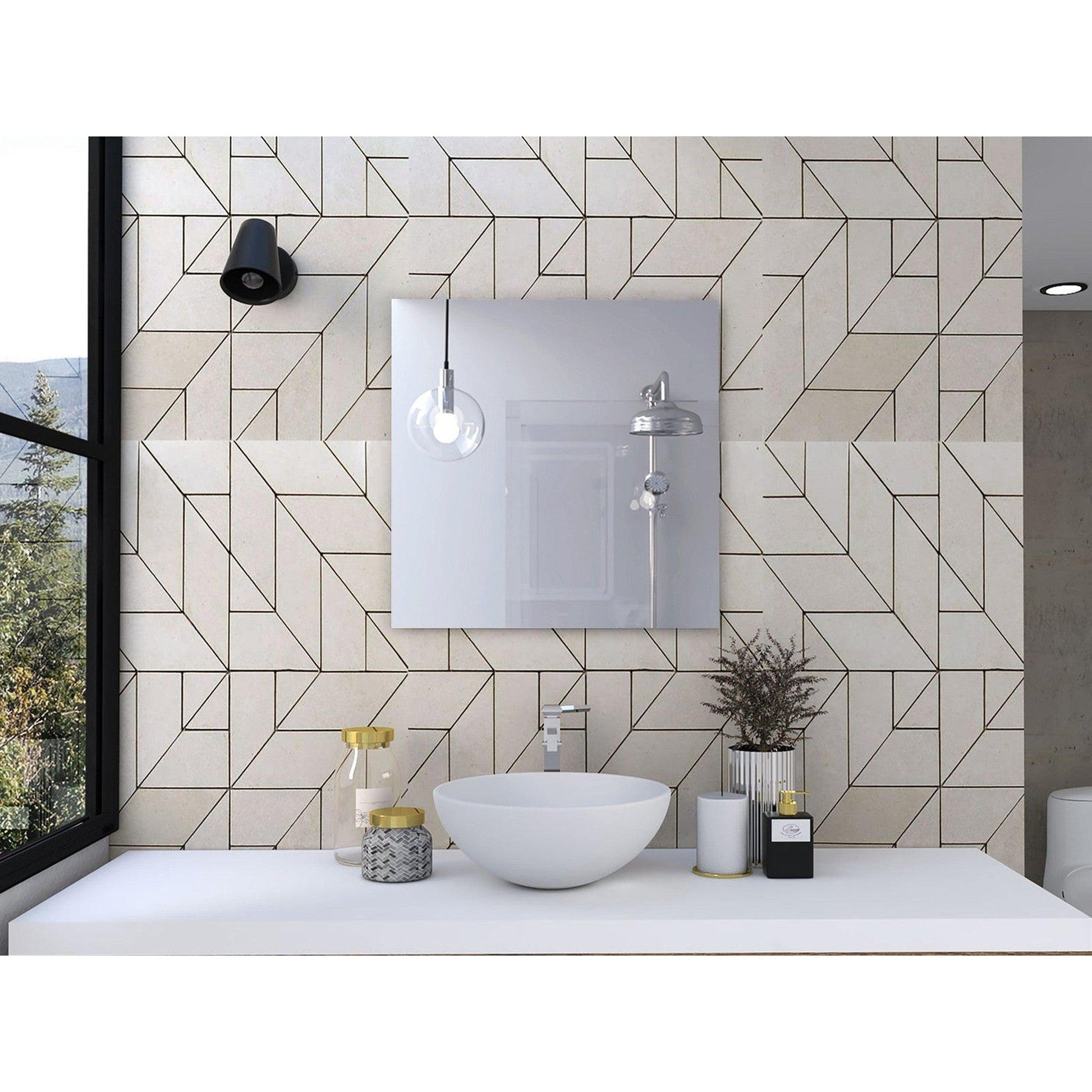 HomeRoots Modern Minimalist Square Wall Mirror