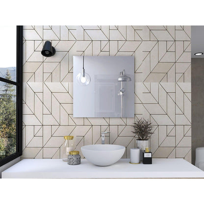 HomeRoots Modern Minimalist Square Wall Mirror