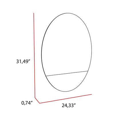 HomeRoots Modern Oval Shaped Wall Mirror