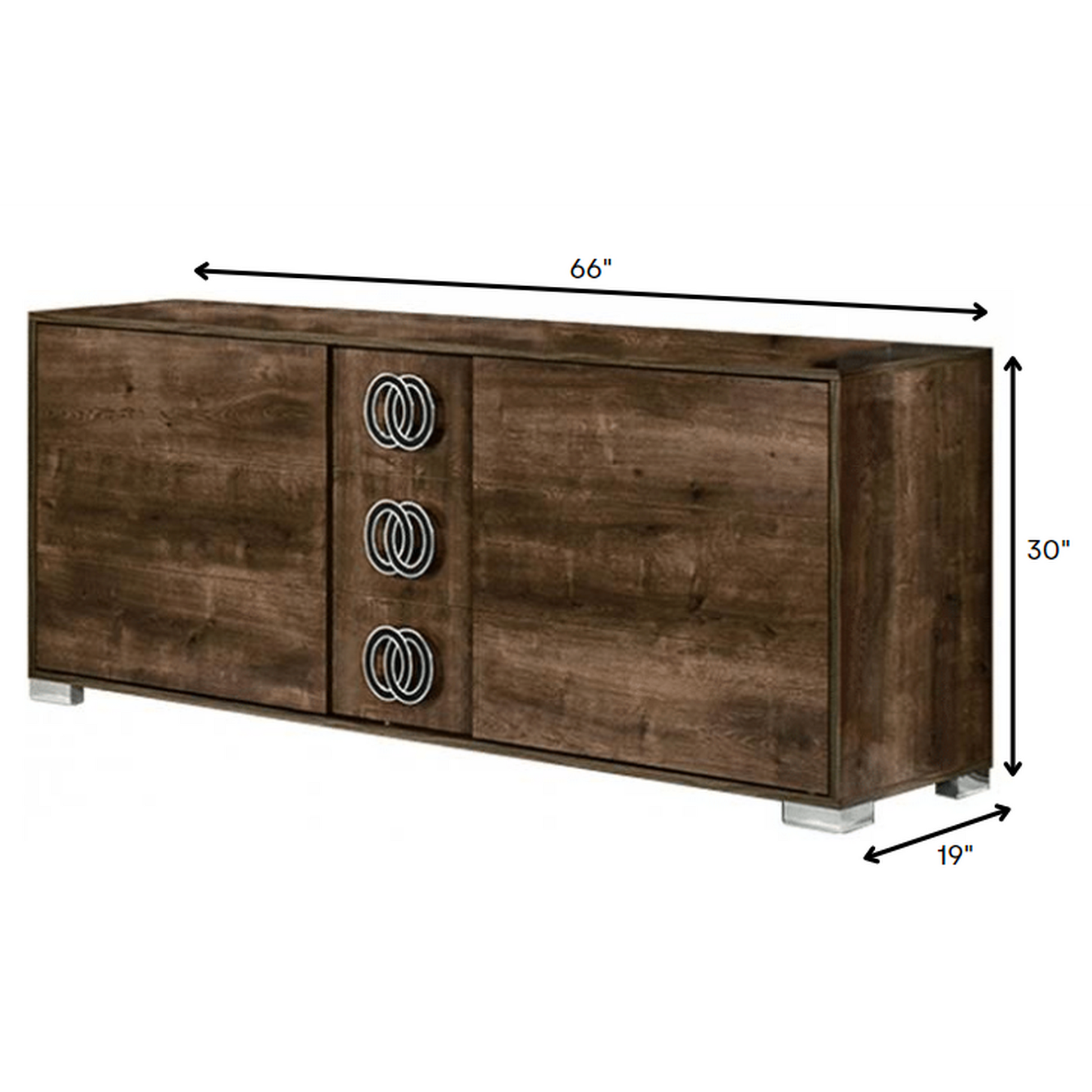 HomeRoots Modern Rustic Italian 3 Drawer Dresser