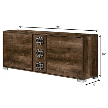HomeRoots Modern Rustic Italian 3 Drawer Dresser