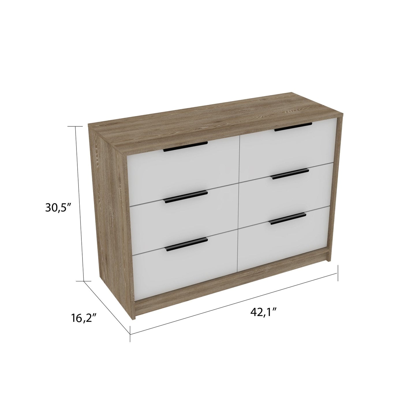 HomeRoots Modern Rustic White And Natural Dresser