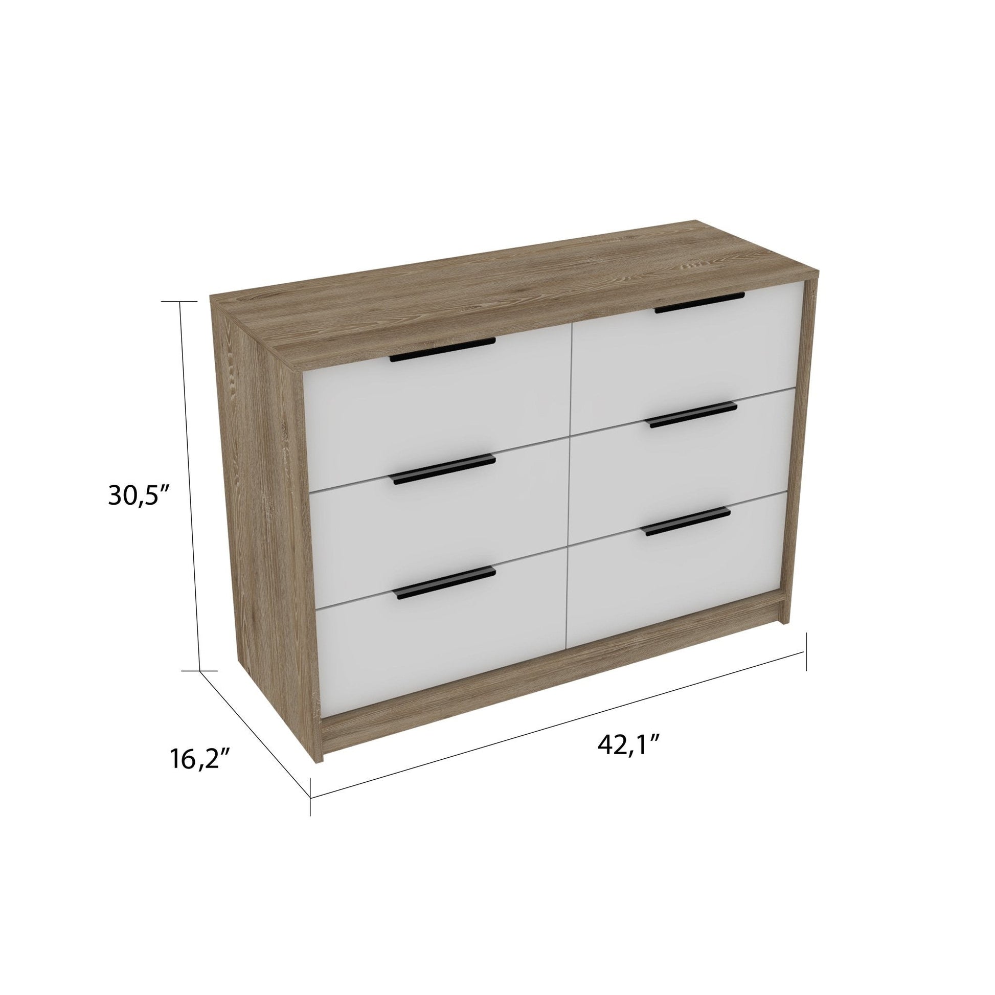 HomeRoots Modern Rustic White And Natural Dresser