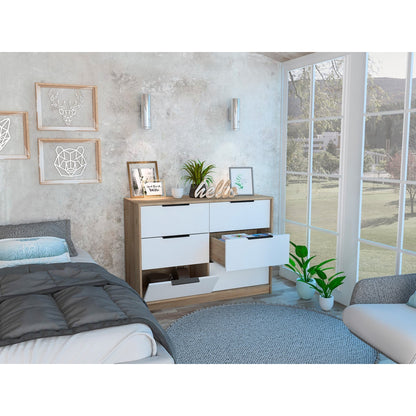 HomeRoots Modern Rustic White And Natural Dresser
