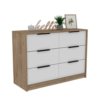 HomeRoots Modern Rustic White And Natural Dresser