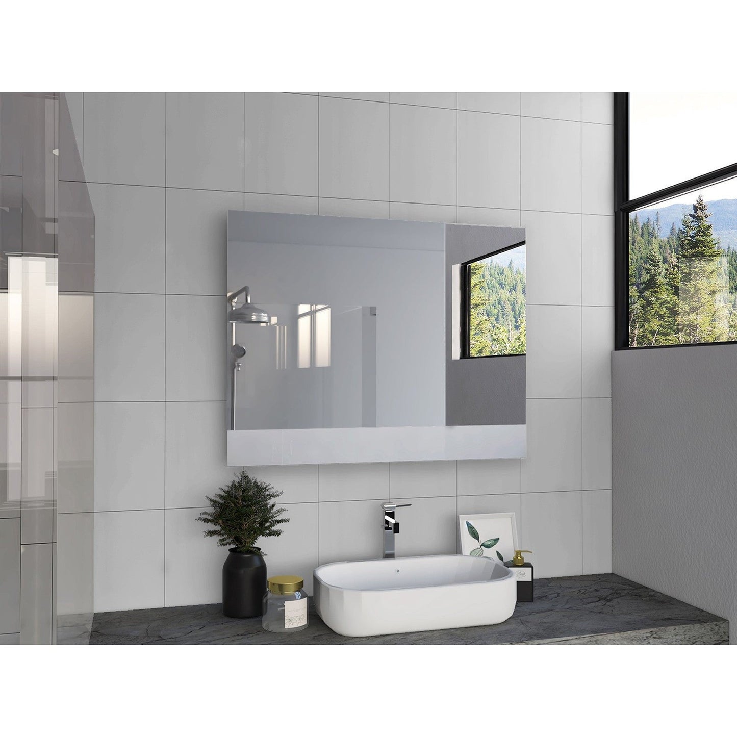 HomeRoots Modern Square Shaped Wall Mirror