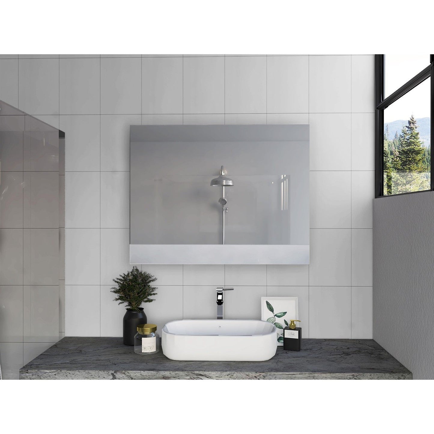 HomeRoots Modern Square Shaped Wall Mirror