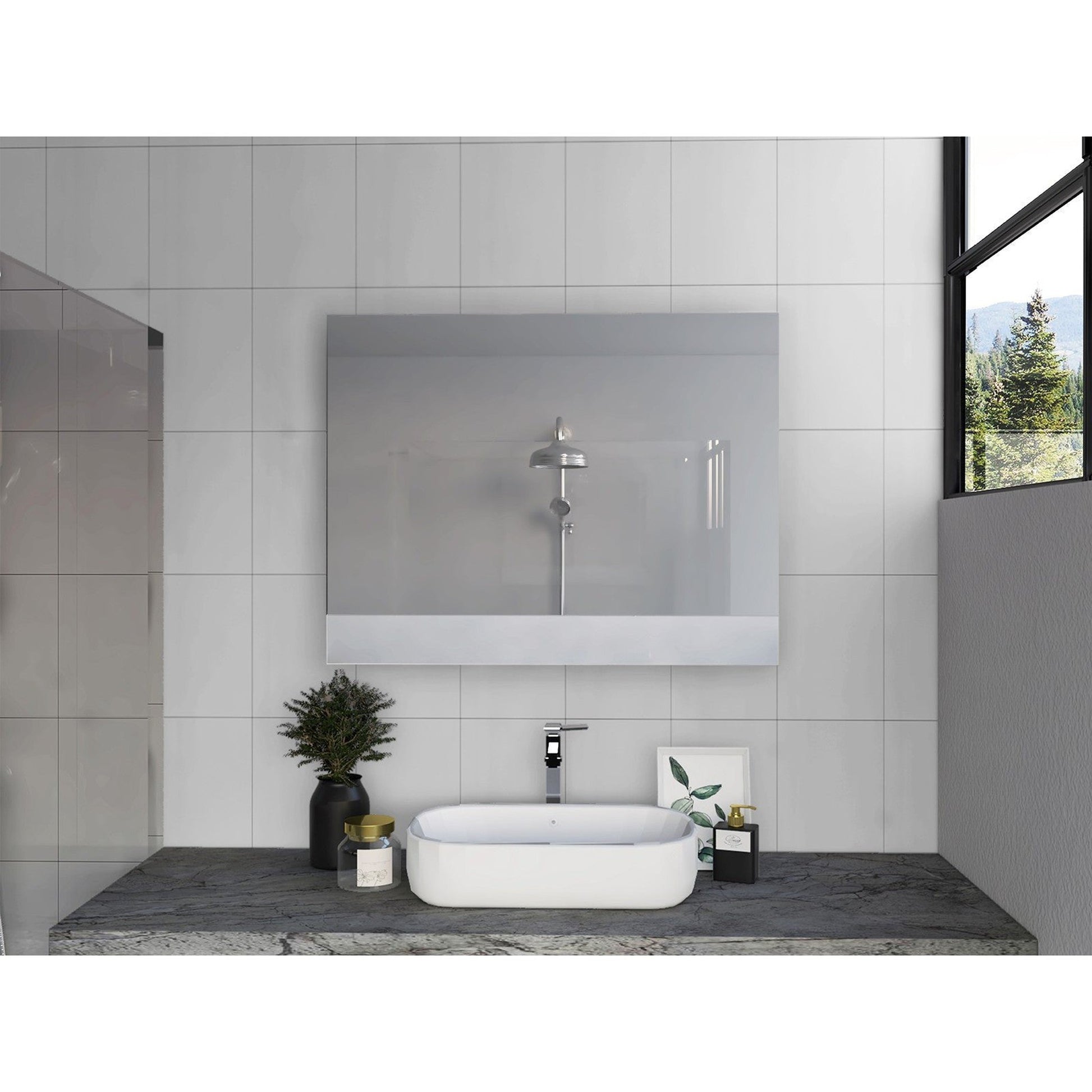 HomeRoots Modern Square Shaped Wall Mirror