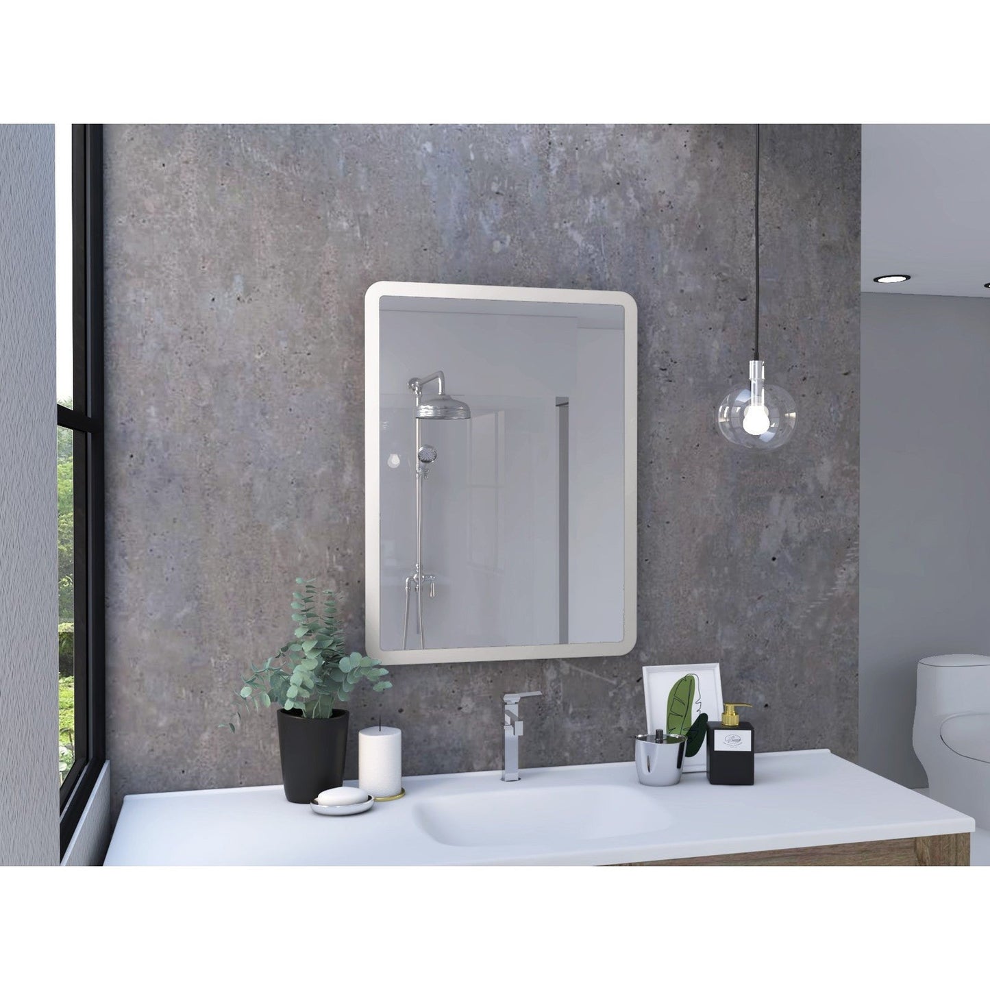 HomeRoots Modern Squoval Shape Wall Mirror