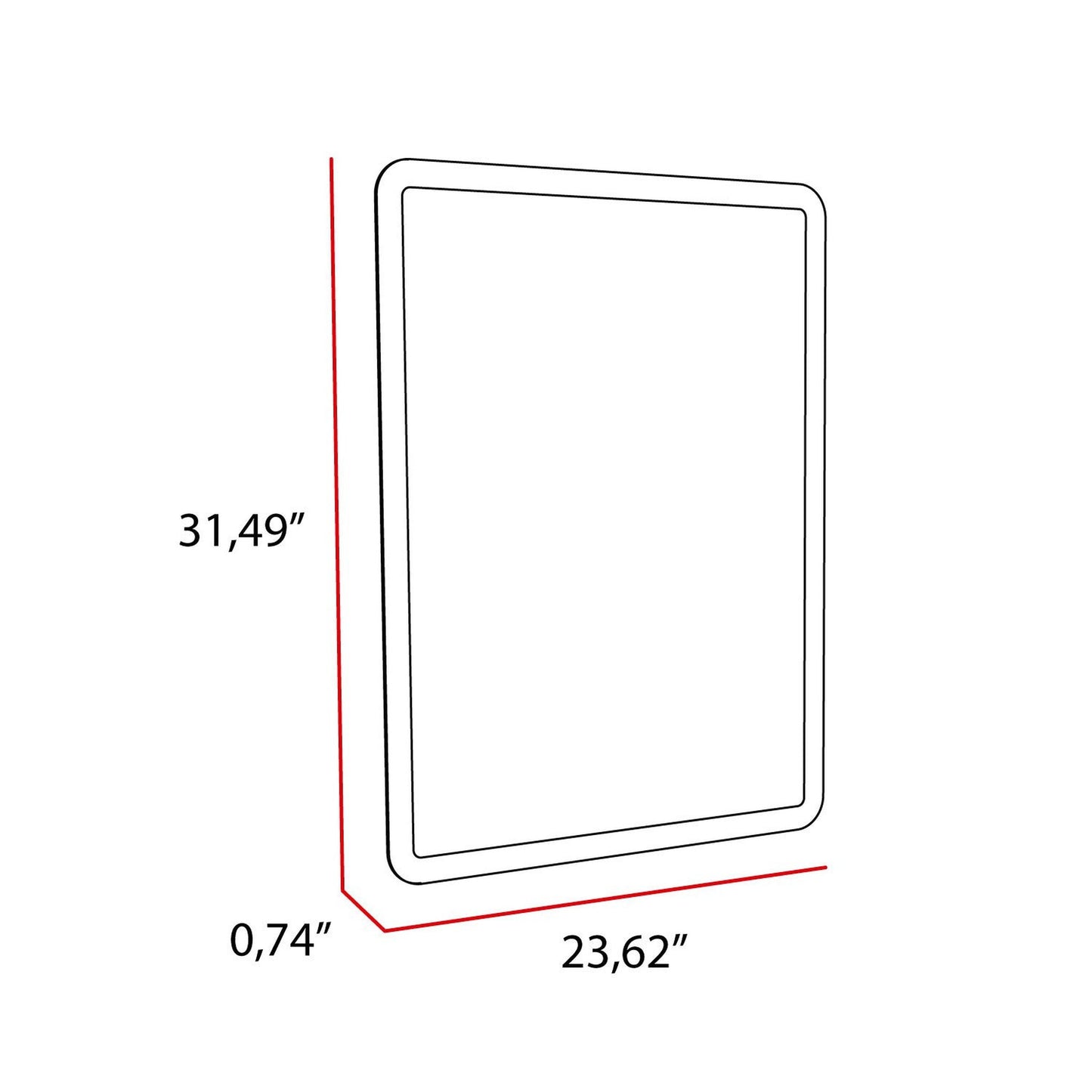 HomeRoots Modern Squoval Shape Wall Mirror