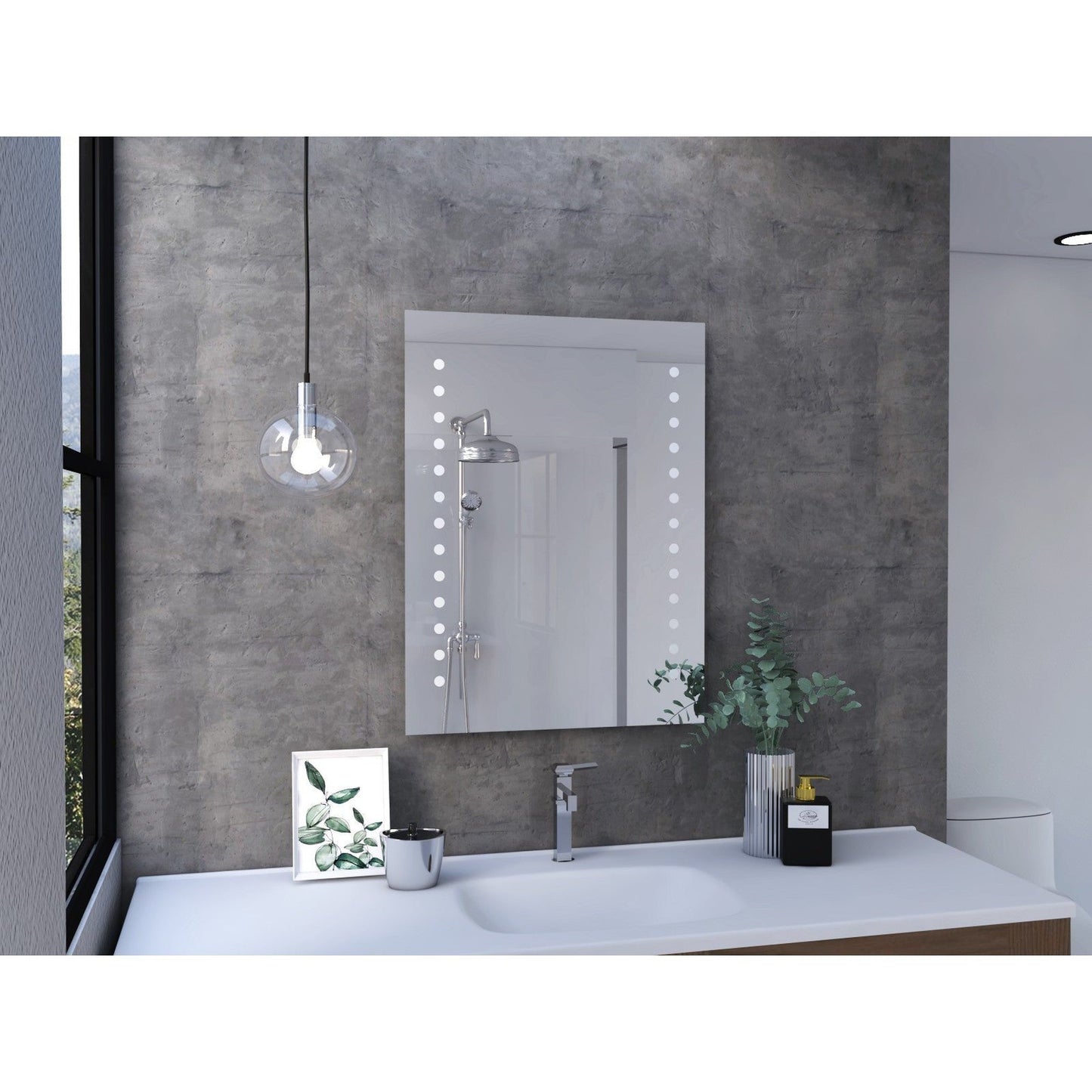 HomeRoots Modern Vertical Dots Design Wall Mirror