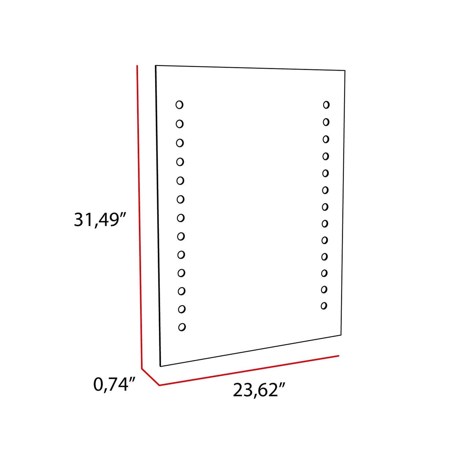 HomeRoots Modern Vertical Dots Design Wall Mirror