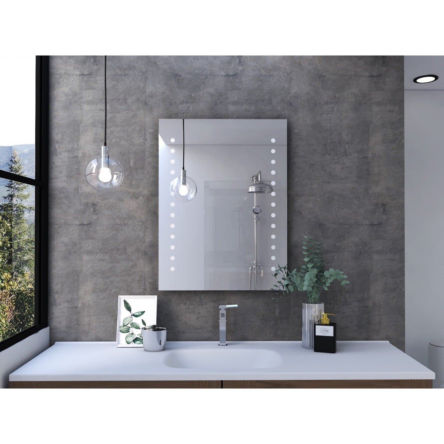 HomeRoots Modern Vertical Dots Design Wall Mirror