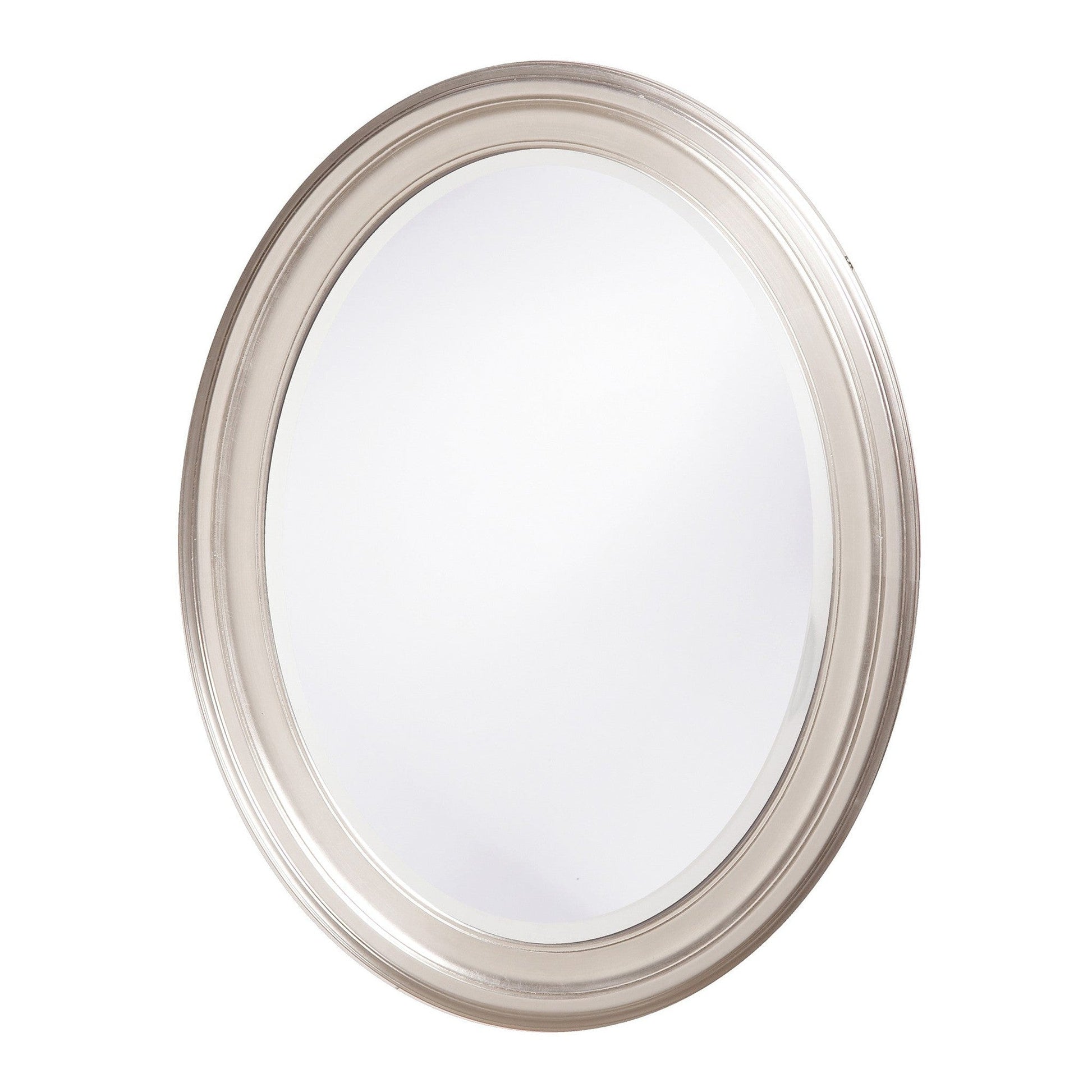HomeRoots Modern Wall Mirror with Silver Leaf Frame