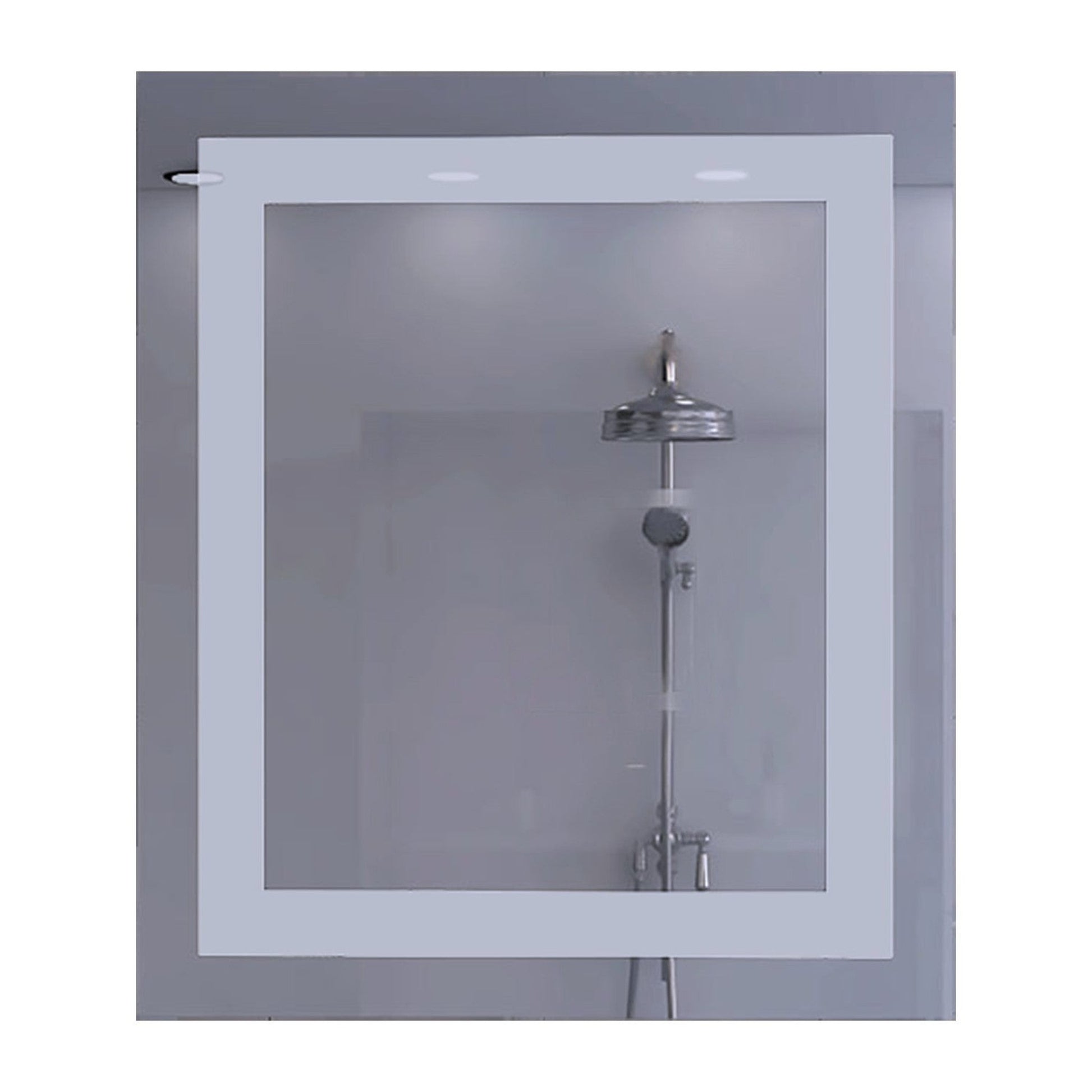 HomeRoots Modern White Border Rectangle Wall Mirror