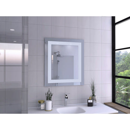 HomeRoots Modern White Border Rectangle Wall Mirror