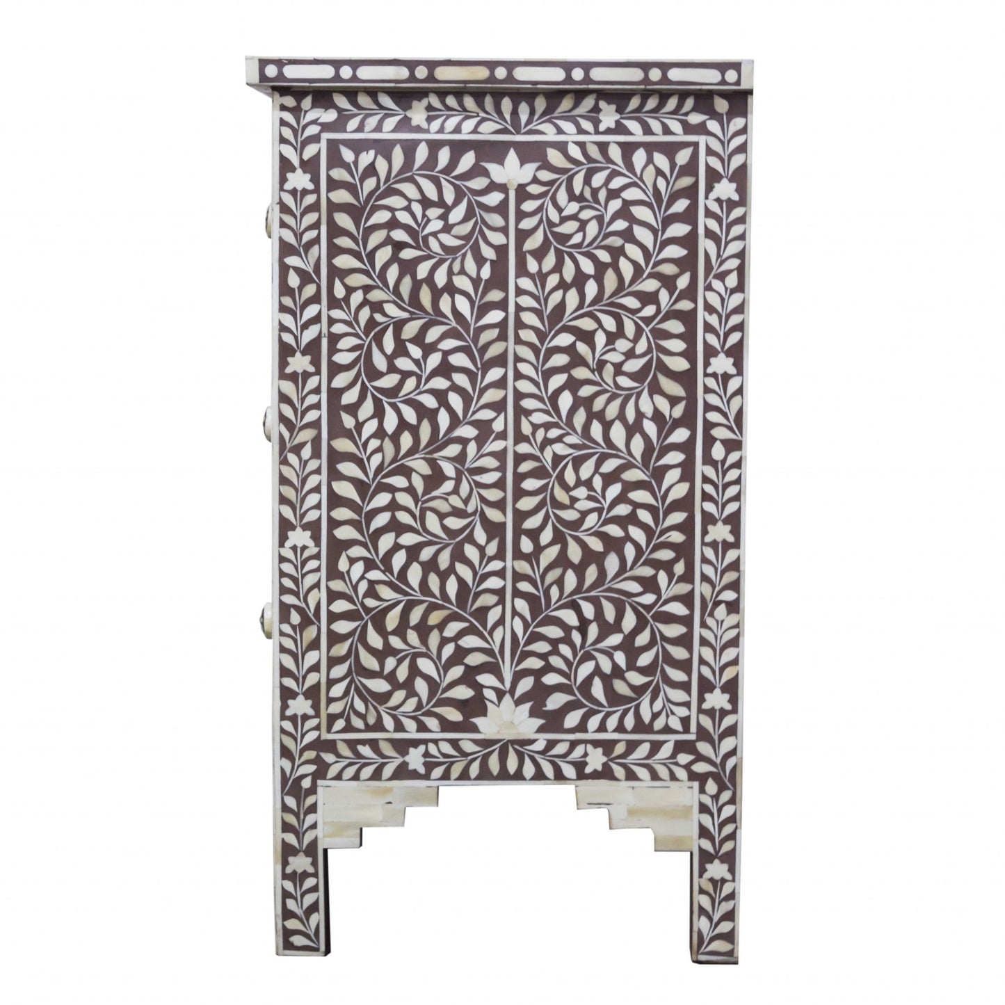 HomeRoots Moroccan Brown and White Bone Buffet or Cabinet