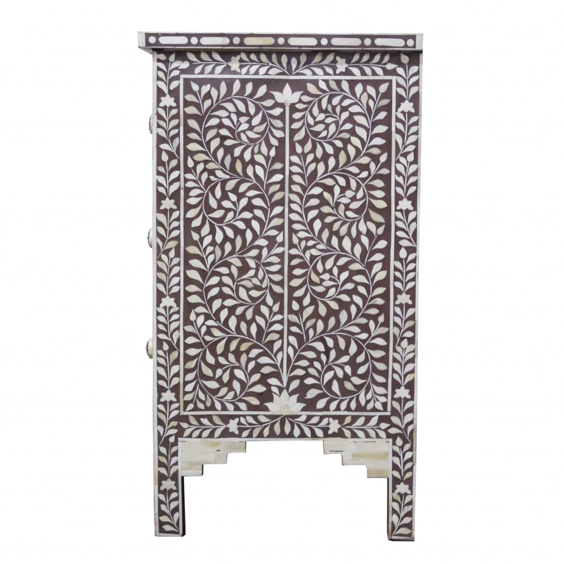 HomeRoots Moroccan Brown and White Bone Buffet or Cabinet