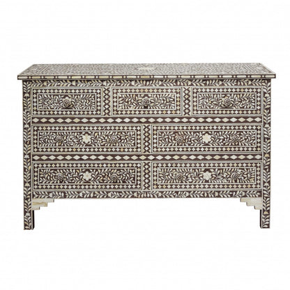 HomeRoots Moroccan Brown and White Bone Buffet or Cabinet