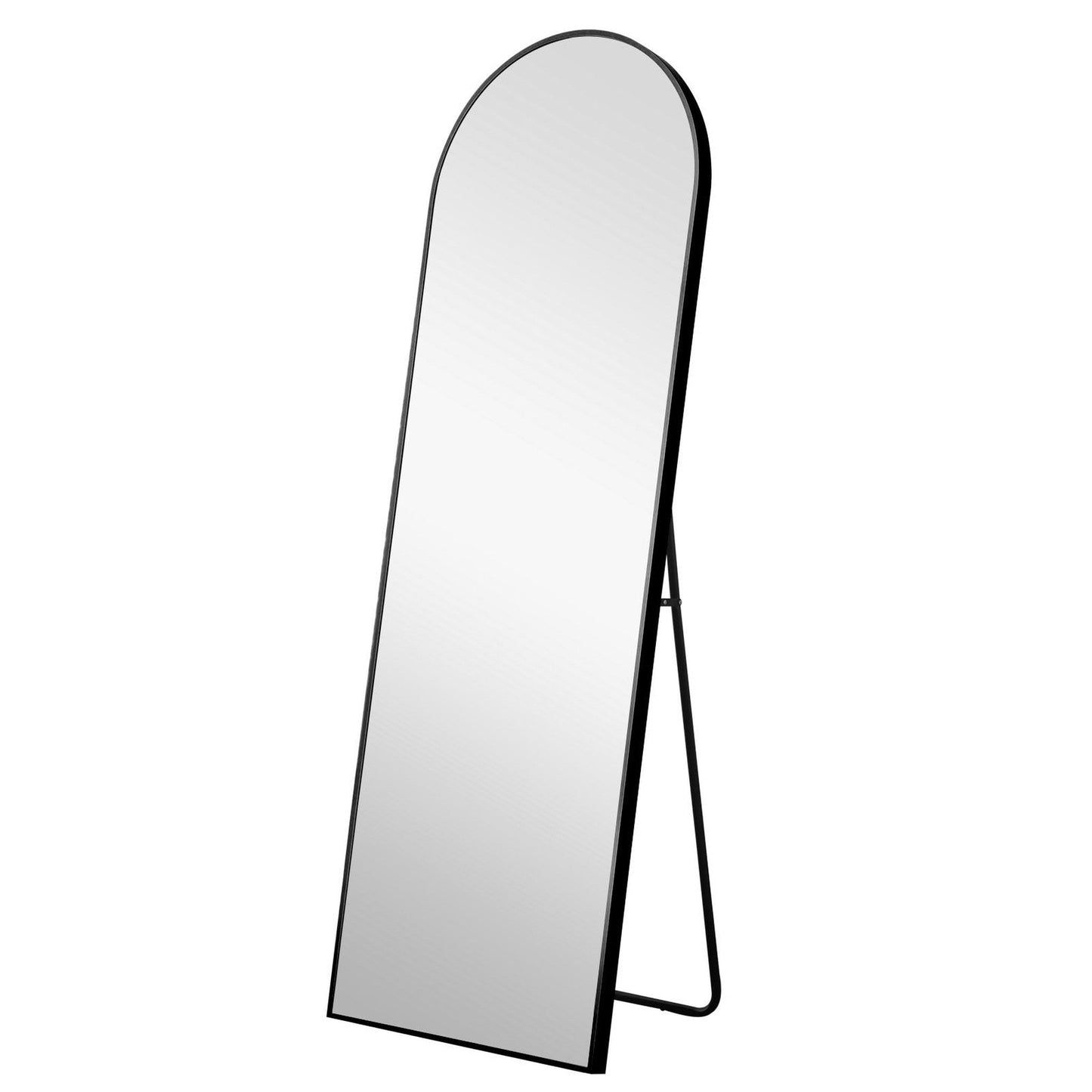 HomeRoots Narrow Black Arched Full Length Floor Mirror with Stand