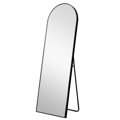 HomeRoots Narrow Black Arched Full Length Floor Mirror with Stand