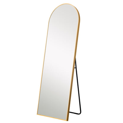 HomeRoots Narrow Gold Arched Full-length Floor Mirror with Stand