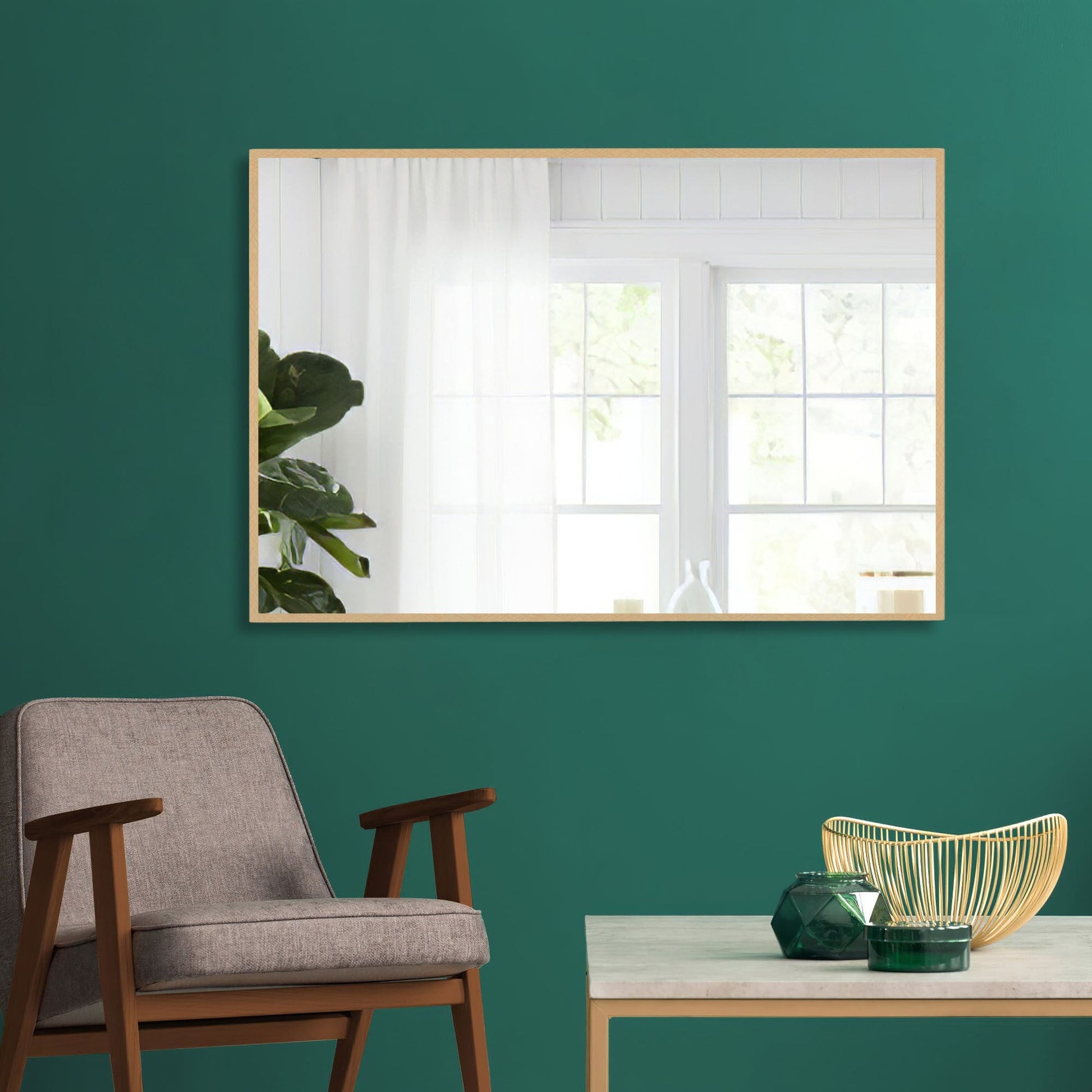 HomeRoots Narrow Gold Rectangular Wall Mirror