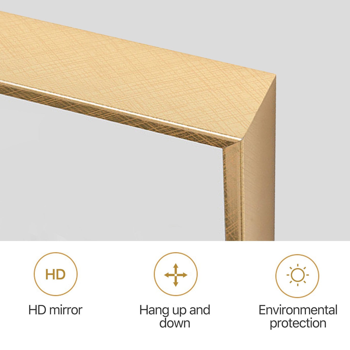 HomeRoots Narrow Gold Rectangular Wall Mirror