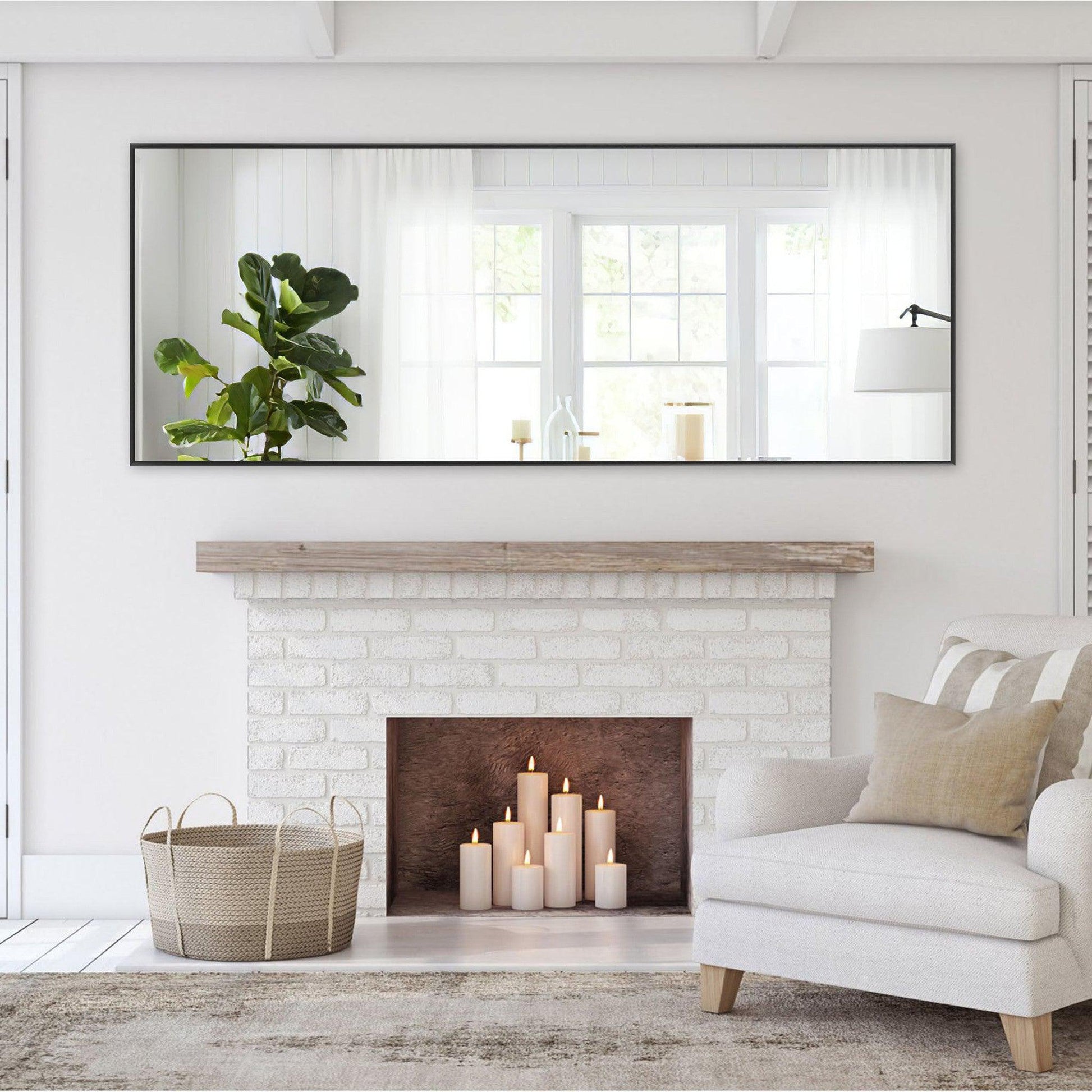 HomeRoots Narrow Minimal Black Wall Mirror