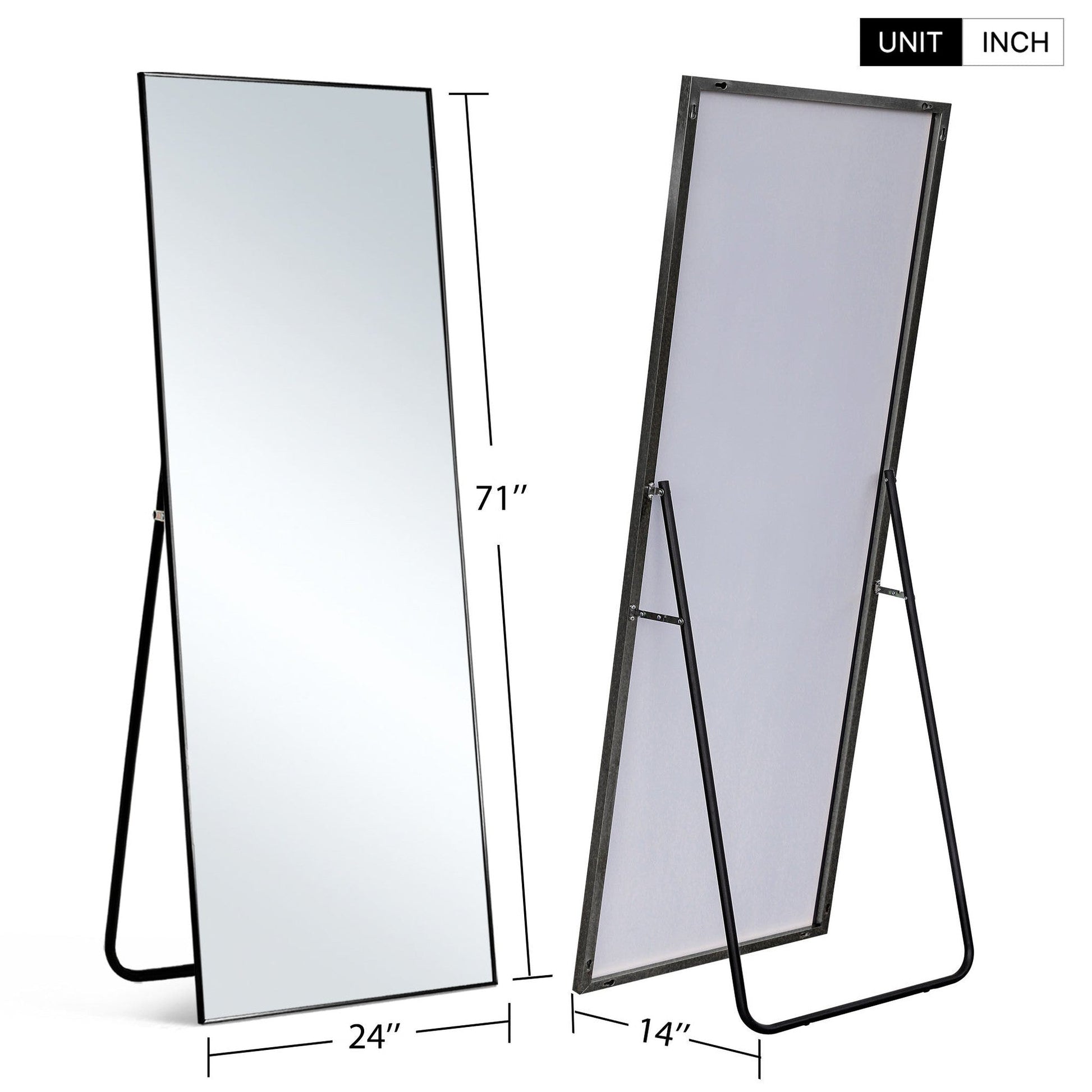 HomeRoots Narrow Minimal Black Wall Mirror