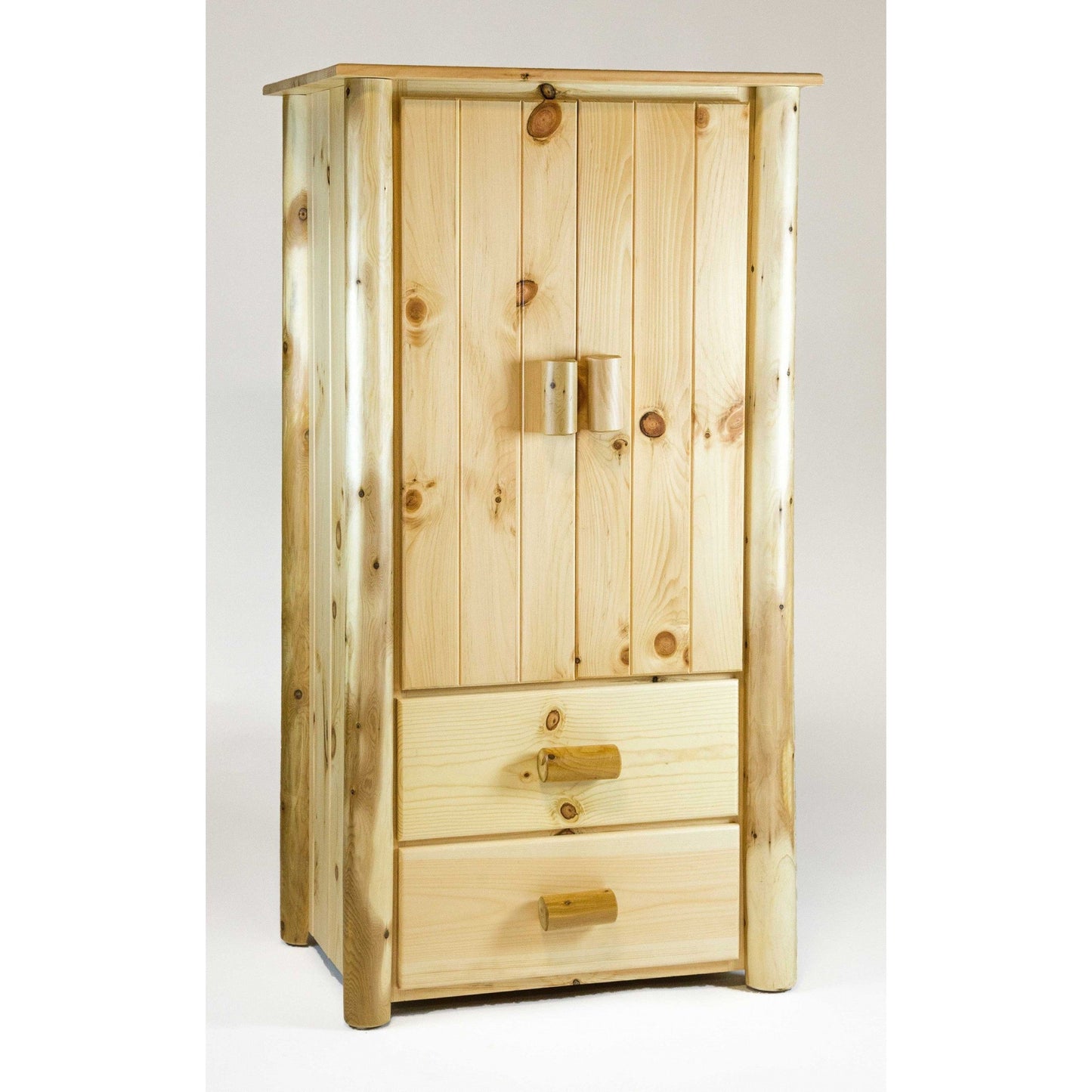 HomeRoots Natural Clear Finish All Wood Armoire
