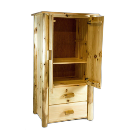 HomeRoots Natural Clear Finish All Wood Armoire