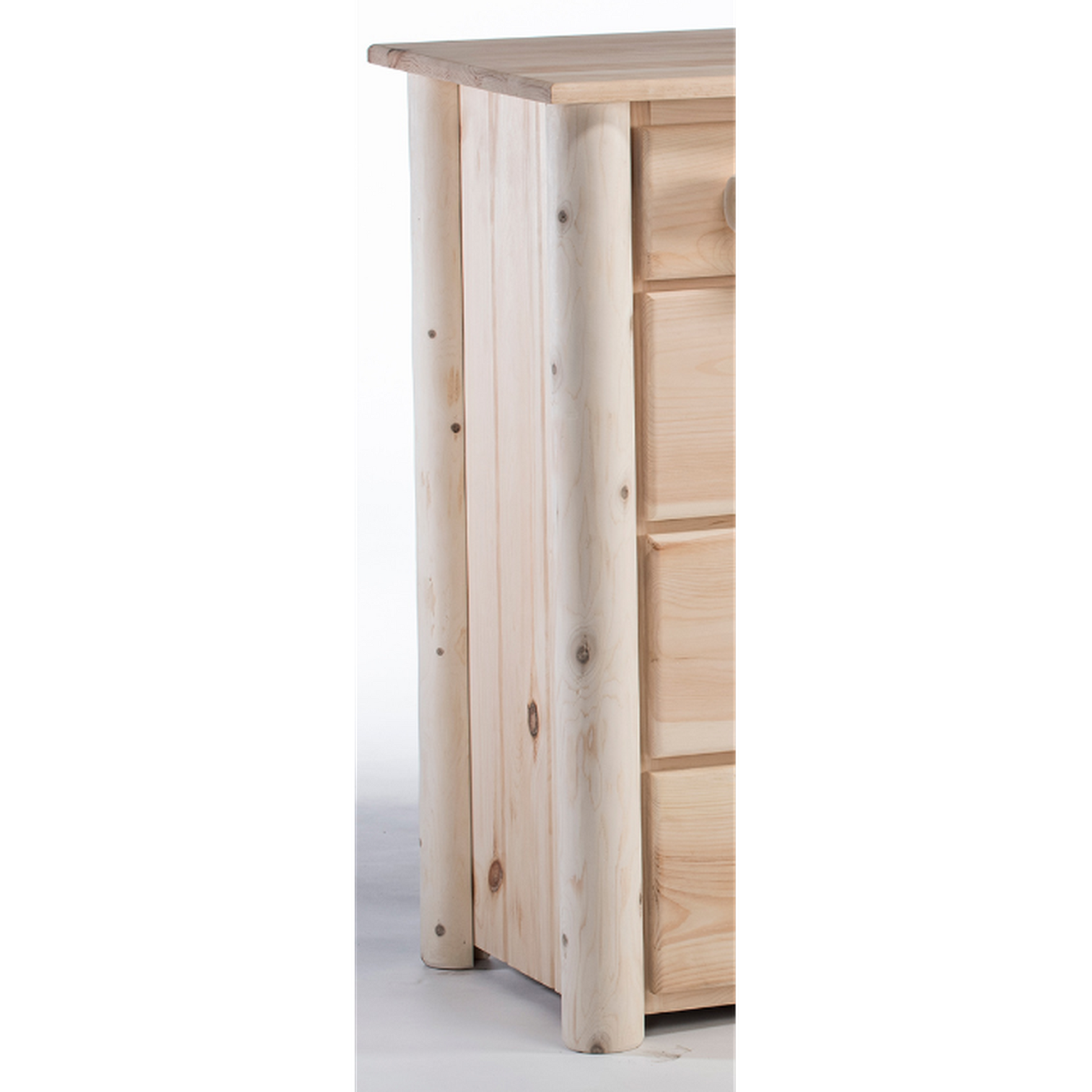 HomeRoots Natural Unfinished Wood Ten Drawer Cabinet