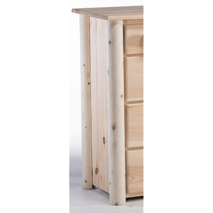 HomeRoots Natural Unfinished Wood Ten Drawer Cabinet