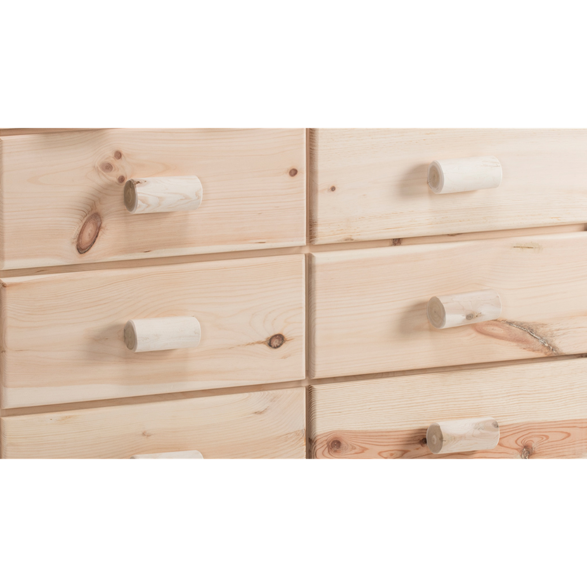 HomeRoots Natural Unfinished Wood Ten Drawer Cabinet