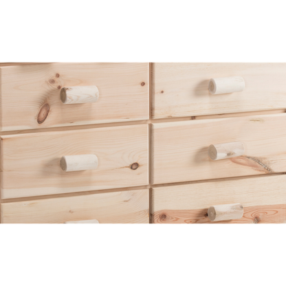 HomeRoots Natural Unfinished Wood Ten Drawer Cabinet